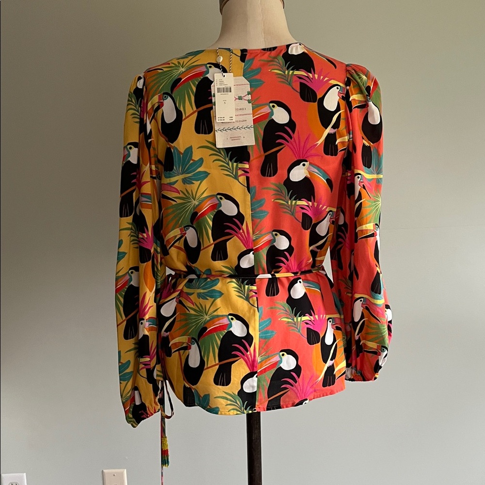 Farm Rio Tropical Print Wrap Top - Picture 8 of 13